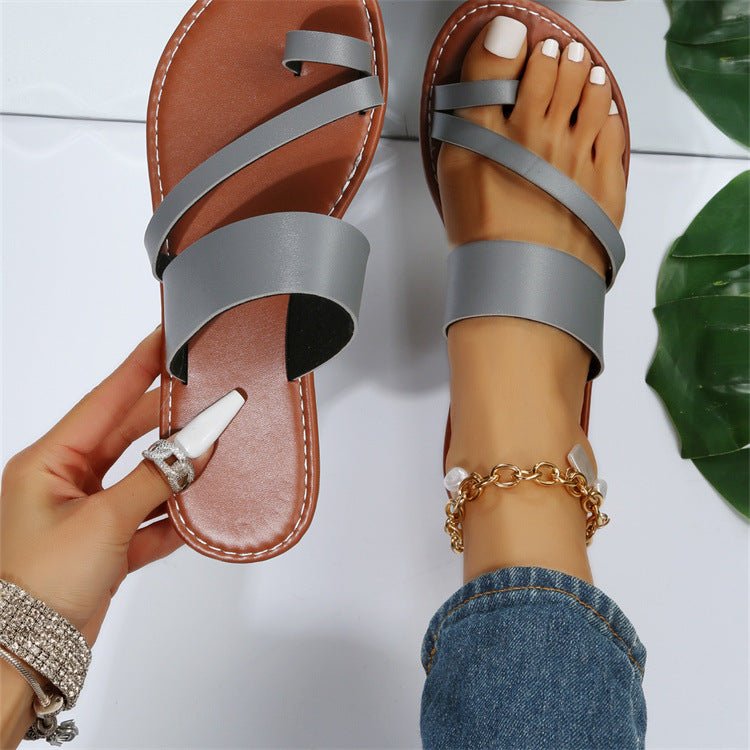 Flat Slippers Fashion Outdoor Thong Sandals Casual Beach Shoes Women - Taylor K Shop