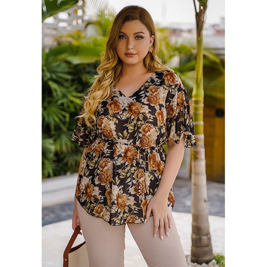 Floral chiffon blouse - Taylor K Shop