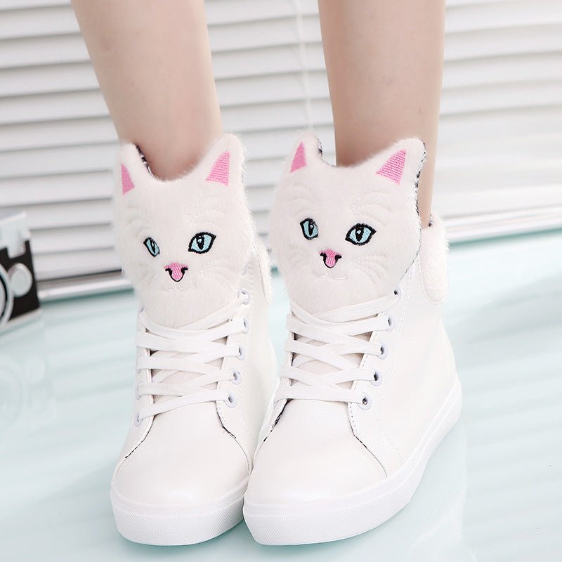 Foreign trade aliexpress white shoehead high shoes shoes lady spring leisure shoes wholesale Korean Students - Taylor K Shop
