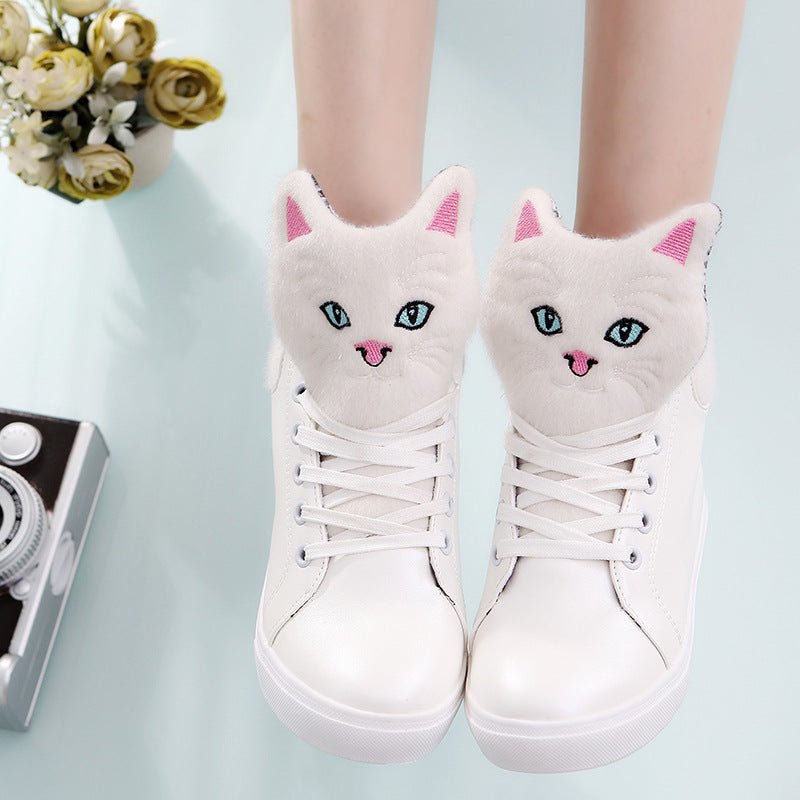 Foreign trade aliexpress white shoehead high shoes shoes lady spring leisure shoes wholesale Korean Students - Taylor K Shop
