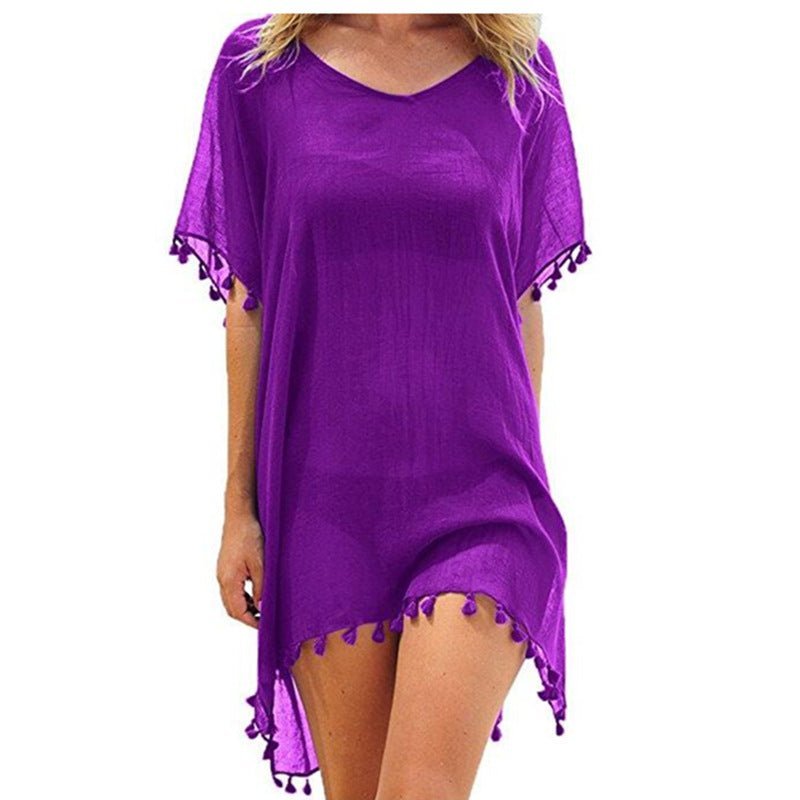 Fringed Ball Beach Blouse - Taylor K Shop