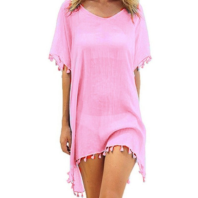 Fringed Ball Beach Blouse - Taylor K Shop