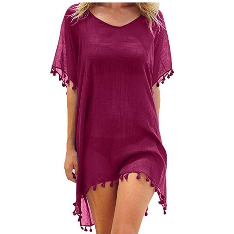 Fringed Ball Beach Blouse - Taylor K Shop