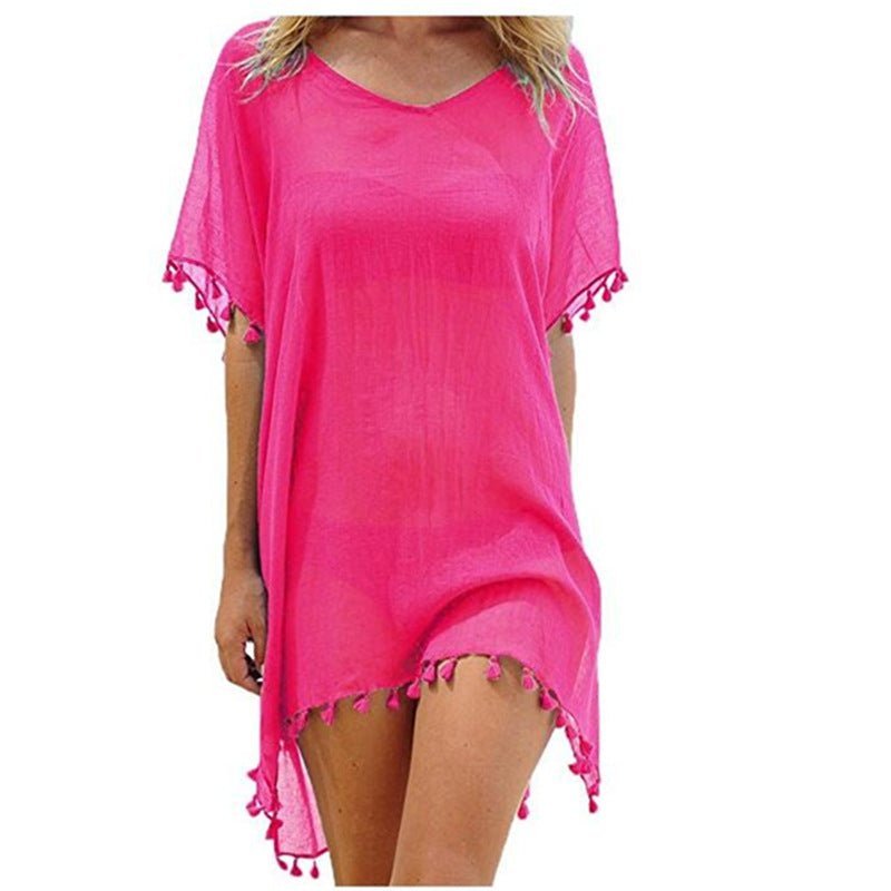 Fringed Ball Beach Blouse - Taylor K Shop