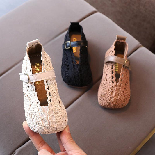 Girls Shoes Soft Sole Princess Shoes Lace Breathable Woven Shoes Flying Woven Sandals Toddler Shoes - Taylor K Shop
