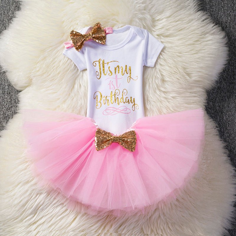 Girls Short - Sleeved Summer Hot Style Suit English Blouse Mesh Tutu Skirt - Taylor K Shop