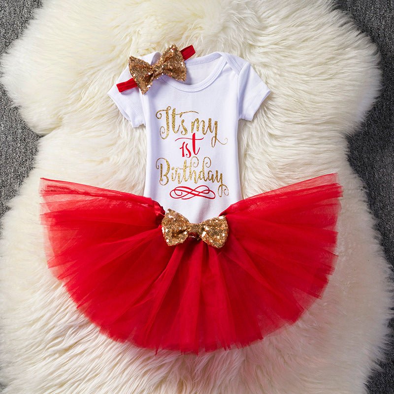 Girls Short - Sleeved Summer Hot Style Suit English Blouse Mesh Tutu Skirt - Taylor K Shop