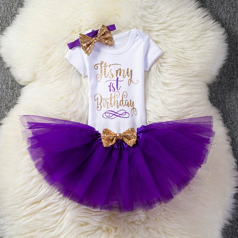 Girls Short - Sleeved Summer Hot Style Suit English Blouse Mesh Tutu Skirt - Taylor K Shop