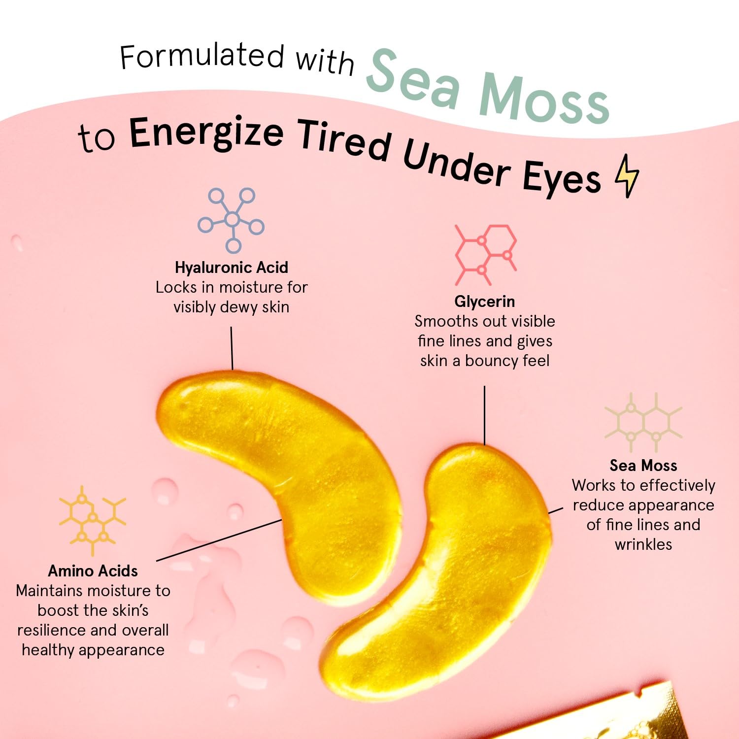 grace & stella Under Eye Mask (Gold, 48 Pairs) Eye Patch, Under Eye Patches for Dark Circles and Puffiness Undereye Bags, Wrinkles - Gel Under Eye Patches - Small Gifts - Vegan Cruelty - Free Self Care - Taylor K Shop