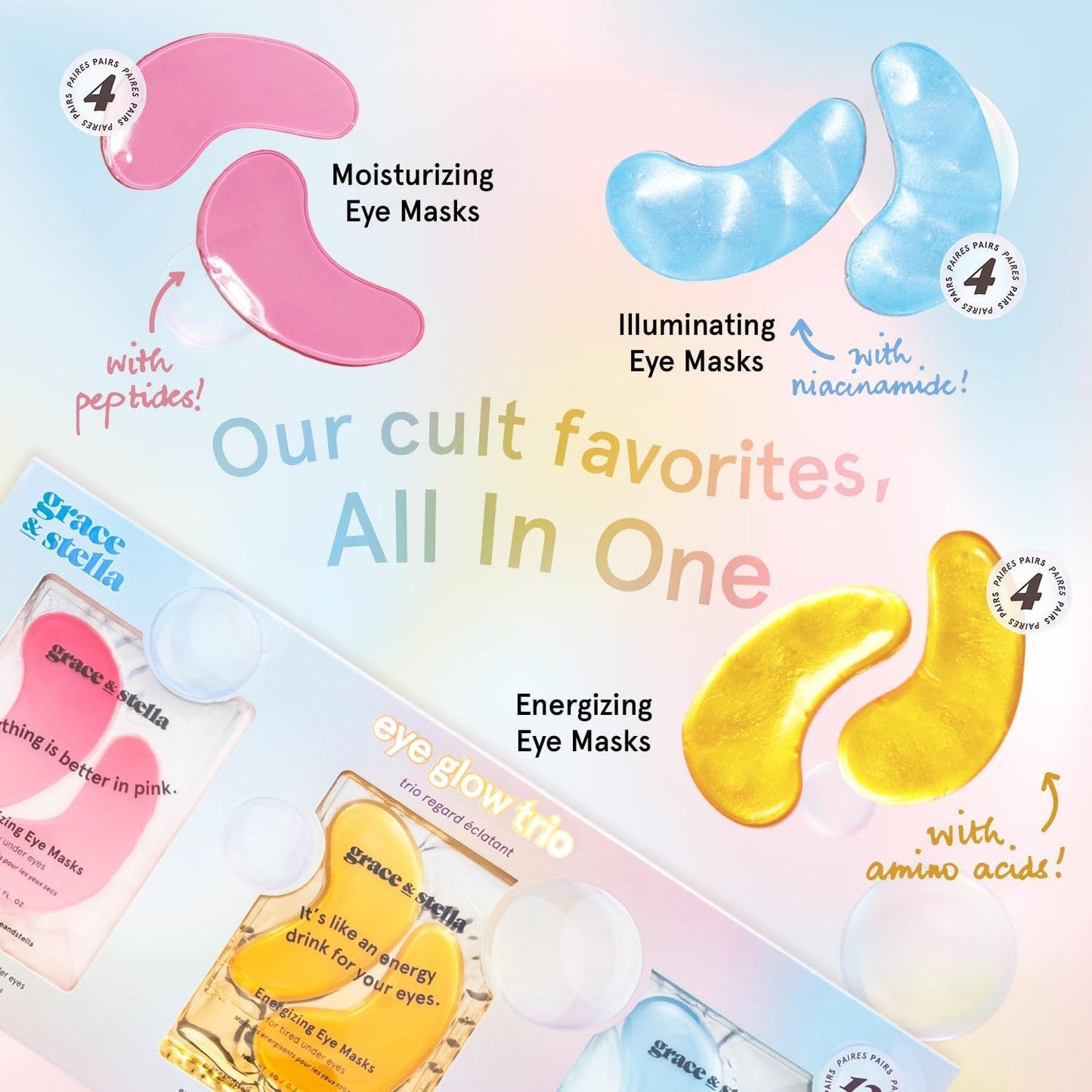 grace & stella Under Eye Mask (Gold, 48 Pairs) Eye Patch, Under Eye Patches for Dark Circles and Puffiness Undereye Bags, Wrinkles - Gel Under Eye Patches - Small Gifts - Vegan Cruelty - Free Self Care - Taylor K Shop