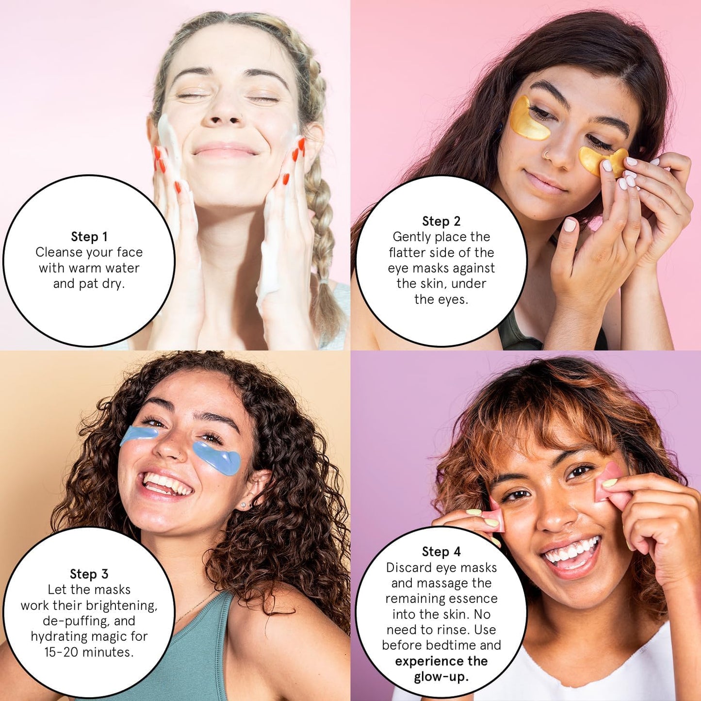 grace & stella Under Eye Mask (Gold, 48 Pairs) Eye Patch, Under Eye Patches for Dark Circles and Puffiness Undereye Bags, Wrinkles - Gel Under Eye Patches - Small Gifts - Vegan Cruelty - Free Self Care - Taylor K Shop