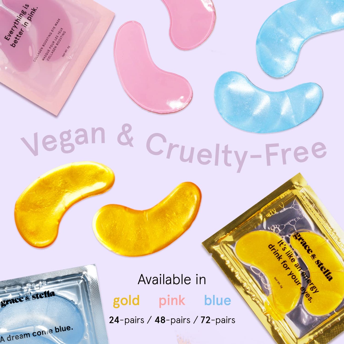 grace & stella Under Eye Mask (Gold, 48 Pairs) Eye Patch, Under Eye Patches for Dark Circles and Puffiness Undereye Bags, Wrinkles - Gel Under Eye Patches - Small Gifts - Vegan Cruelty - Free Self Care - Taylor K Shop