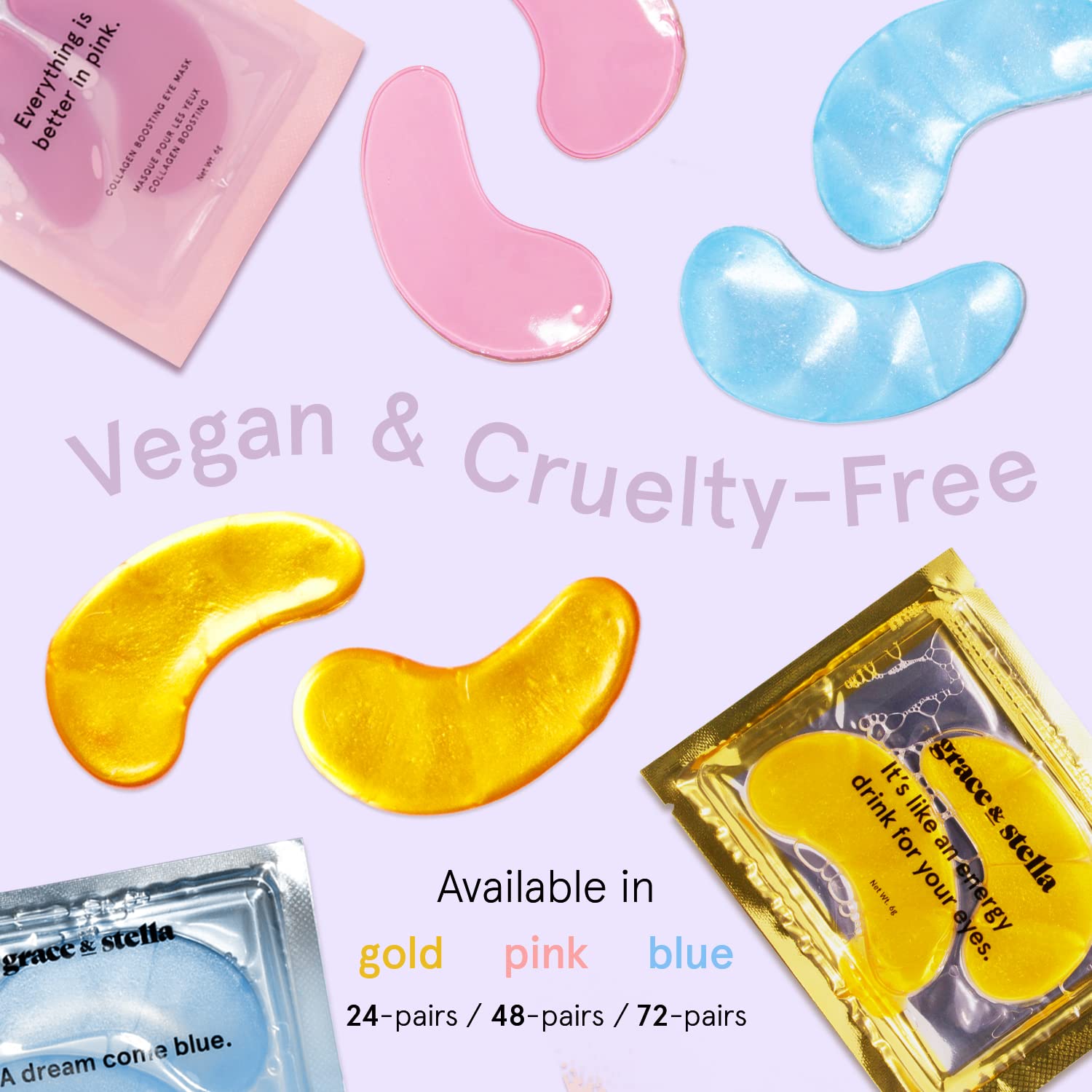 grace & stella Under Eye Mask (Gold, 48 Pairs) Eye Patch, Under Eye Patches for Dark Circles and Puffiness Undereye Bags, Wrinkles - Gel Under Eye Patches - Small Gifts - Vegan Cruelty - Free Self Care - Taylor K Shop