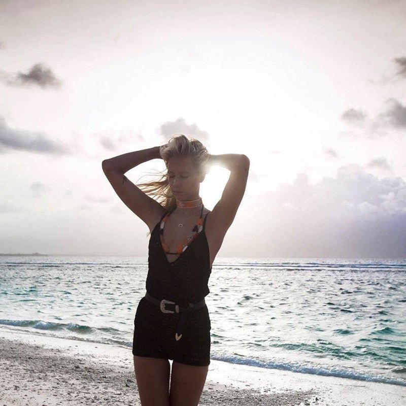 Hand Crochet One - piece Summer Hand Knitted Blouse Sun Protection Clothing - Taylor K Shop