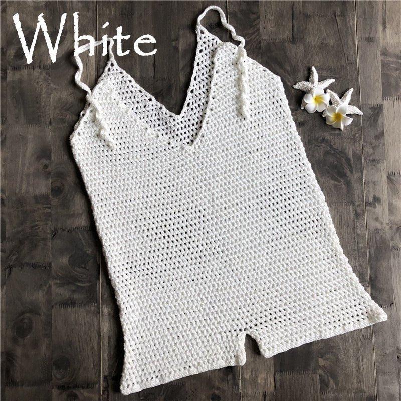 Hand Crochet One - piece Summer Hand Knitted Blouse Sun Protection Clothing - Taylor K Shop