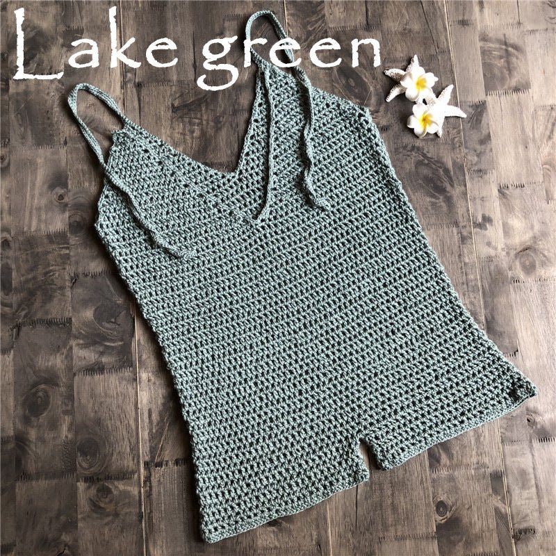 Hand Crochet One - piece Summer Hand Knitted Blouse Sun Protection Clothing - Taylor K Shop