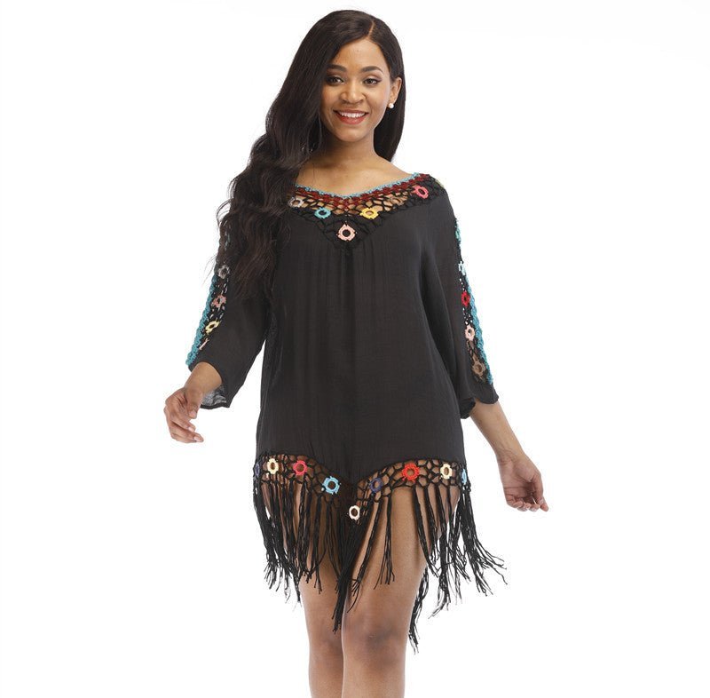 Hand hook rainbow color blouse - Taylor K Shop