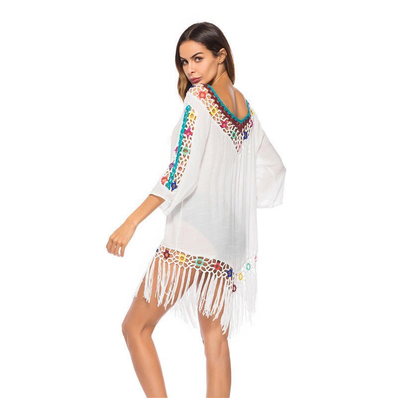 Hand hook rainbow color blouse - Taylor K Shop