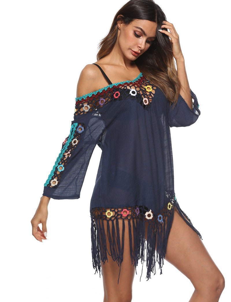 Hand hook rainbow color blouse - Taylor K Shop
