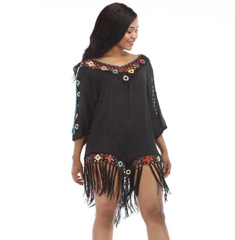 Hand hook rainbow color blouse - Taylor K Shop