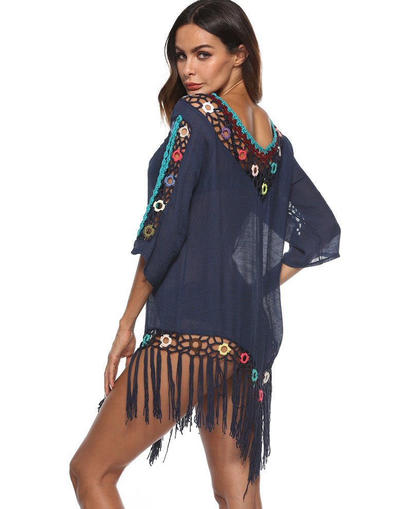 Hand hook rainbow color blouse - Taylor K Shop