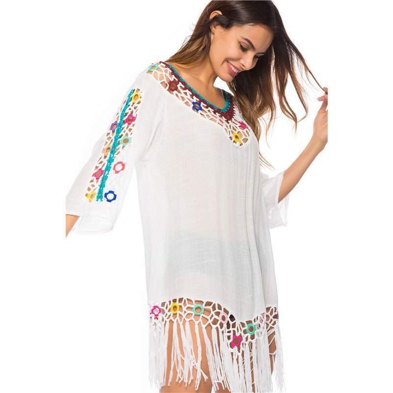 Hand hook rainbow color blouse - Taylor K Shop
