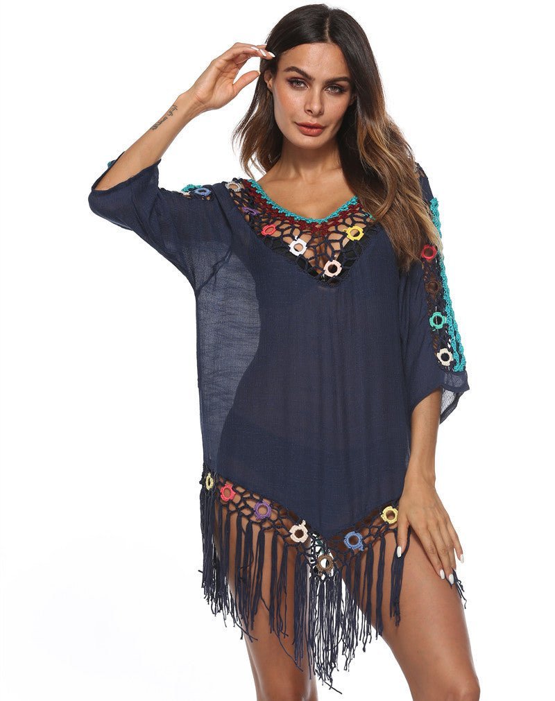 Hand hook rainbow color blouse - Taylor K Shop