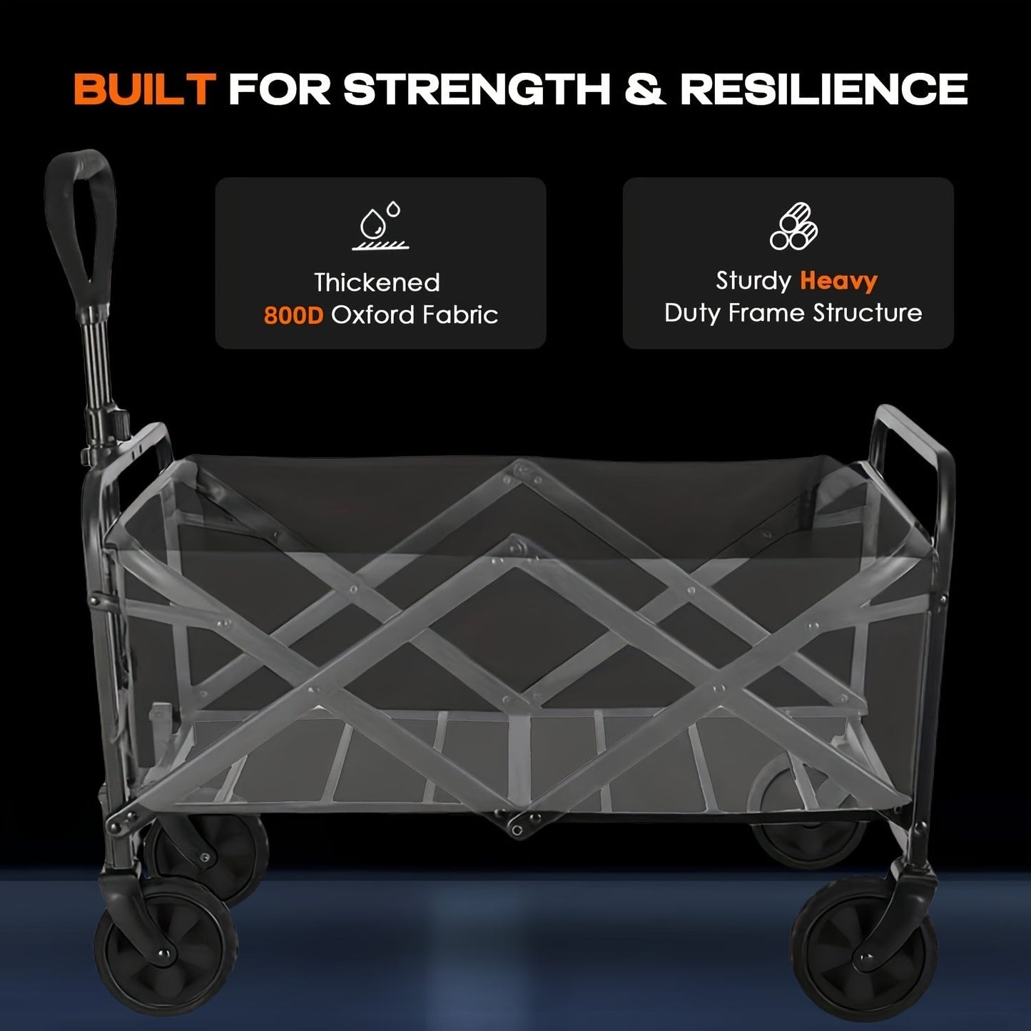 Heavy Duty Folding Wagon Cart with AllTerrain Wheels - Taylor K Shop