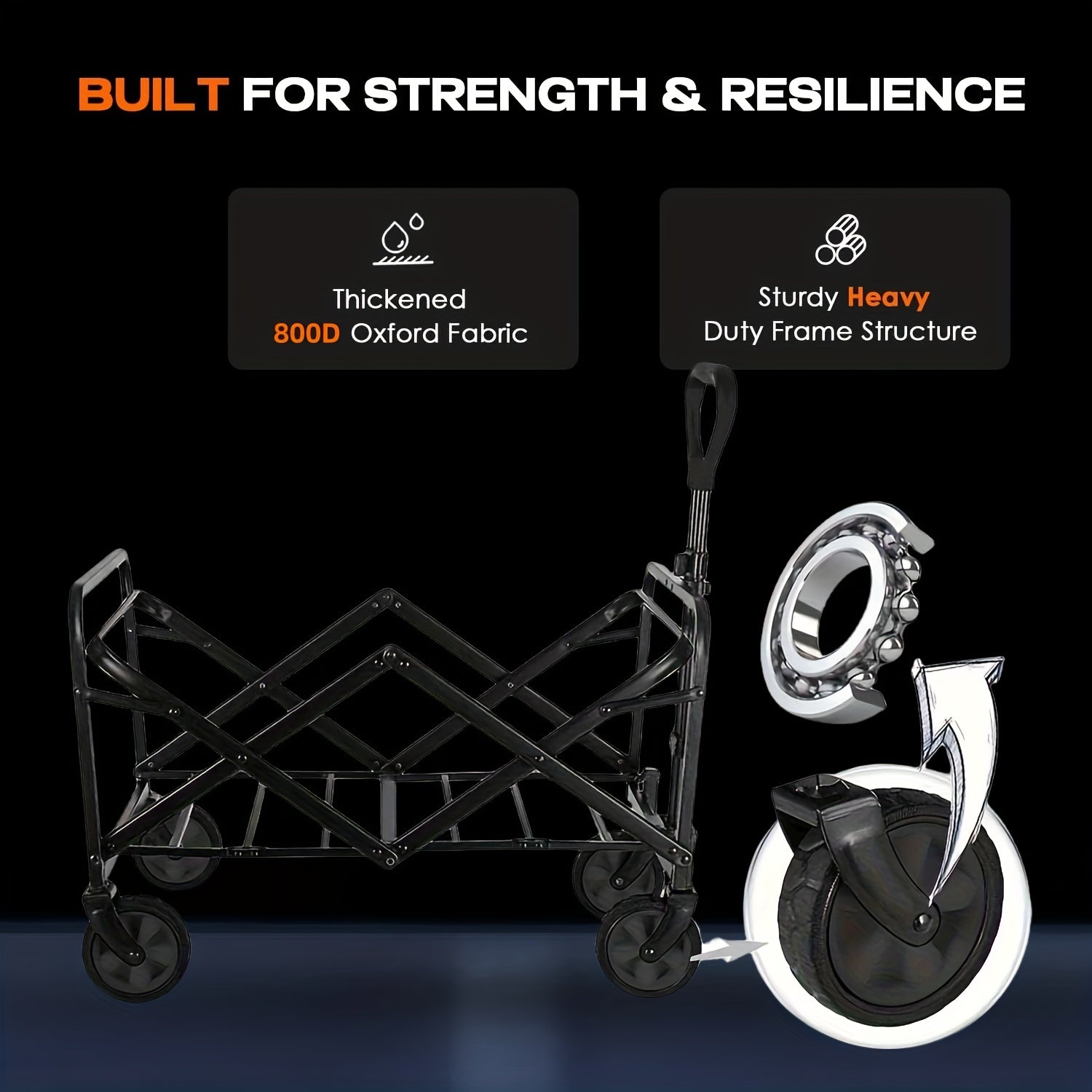 Heavy Duty Folding Wagon Cart with AllTerrain Wheels - Taylor K Shop