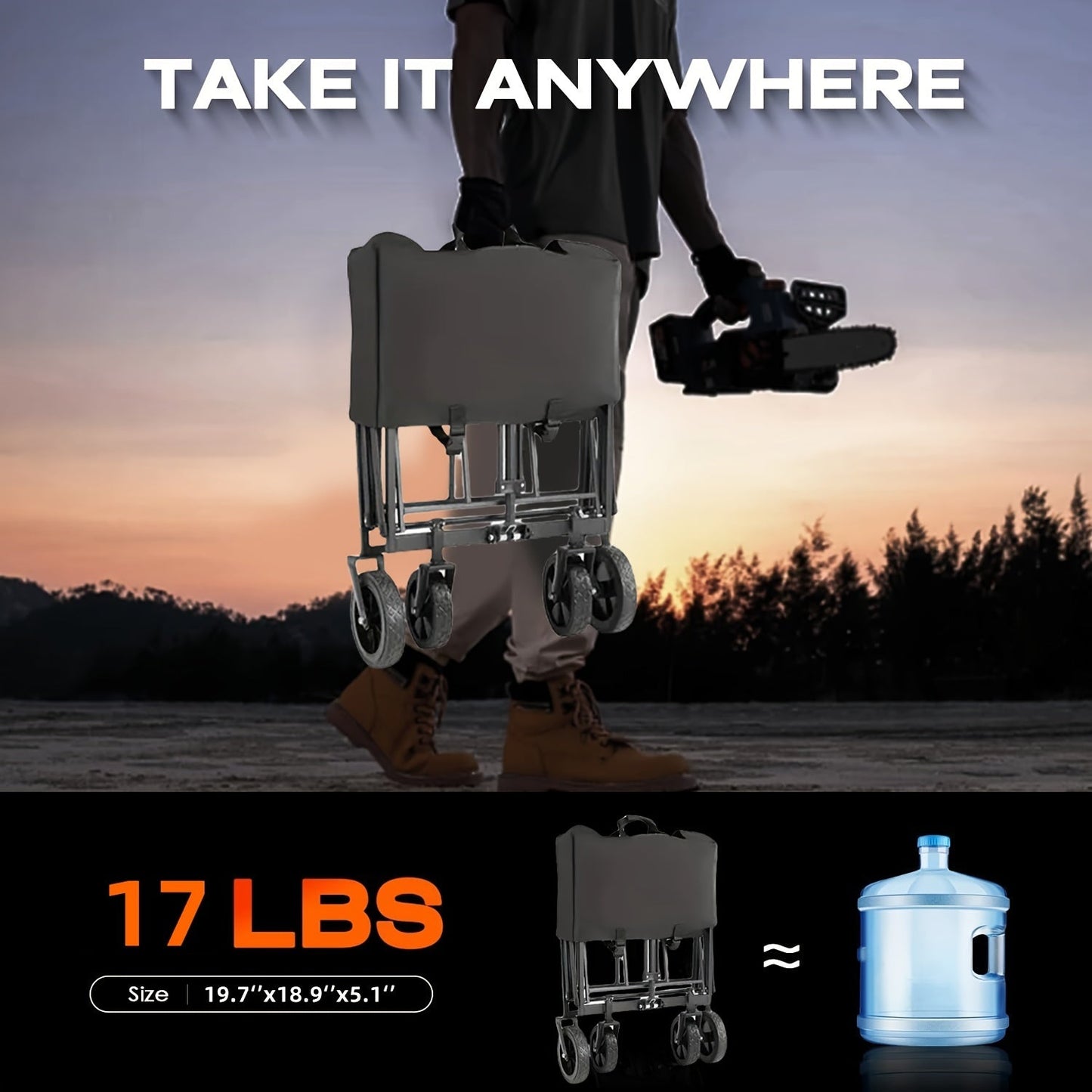 Heavy Duty Folding Wagon Cart with AllTerrain Wheels - Taylor K Shop