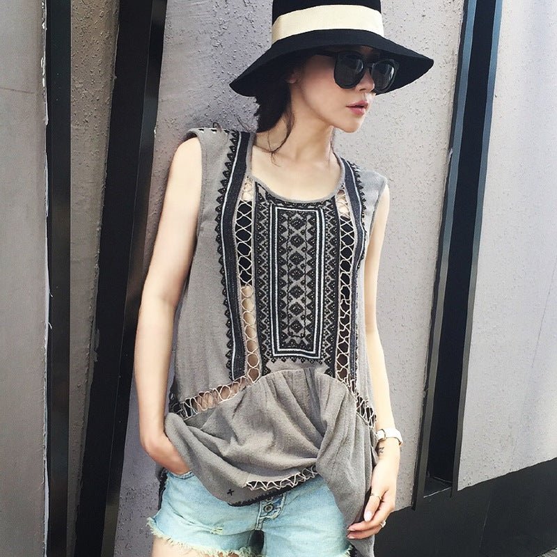 Heavy Industry Embroidery Mid - length Blouses And Bohemian Blouses - Taylor K Shop