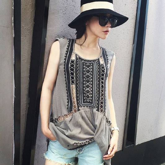 Heavy Industry Embroidery Mid - length Blouses And Bohemian Blouses - Taylor K Shop
