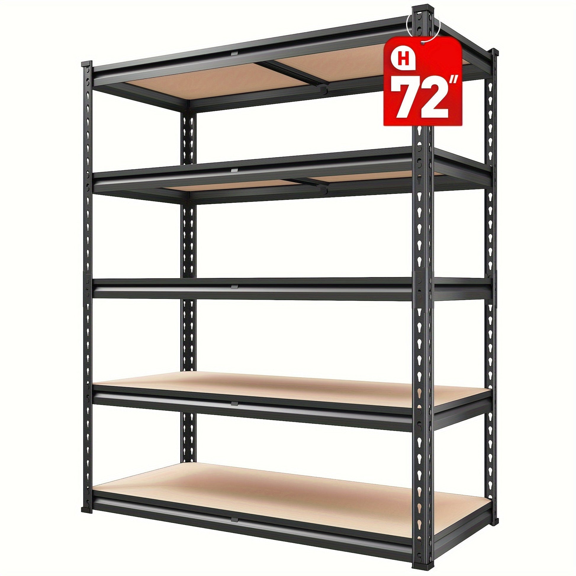HeavyDuty 5Tier Metal Garage Shelving 72 Adjustable Unit - Taylor K Shop