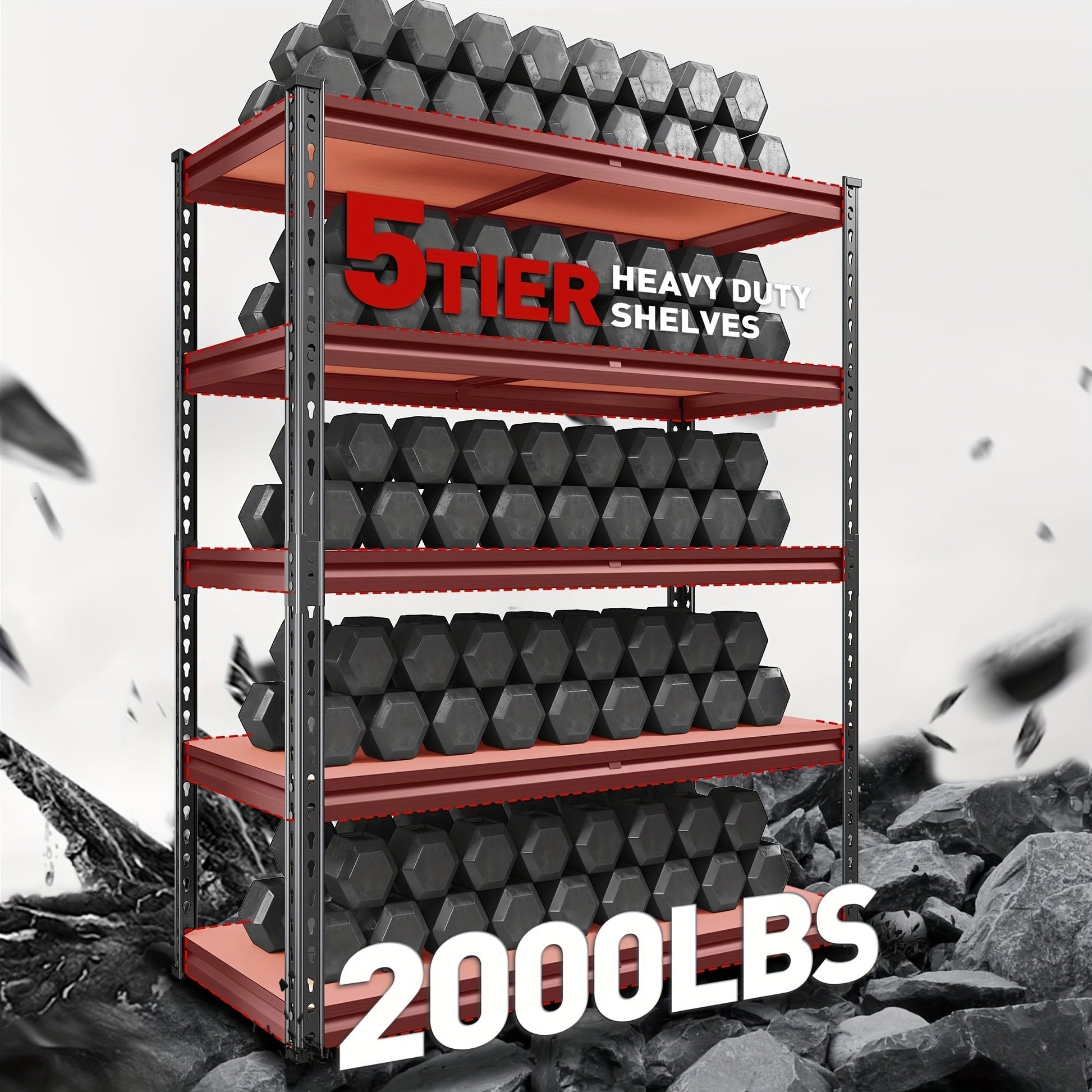 HeavyDuty 5Tier Metal Garage Shelving 72 Adjustable Unit - Taylor K Shop