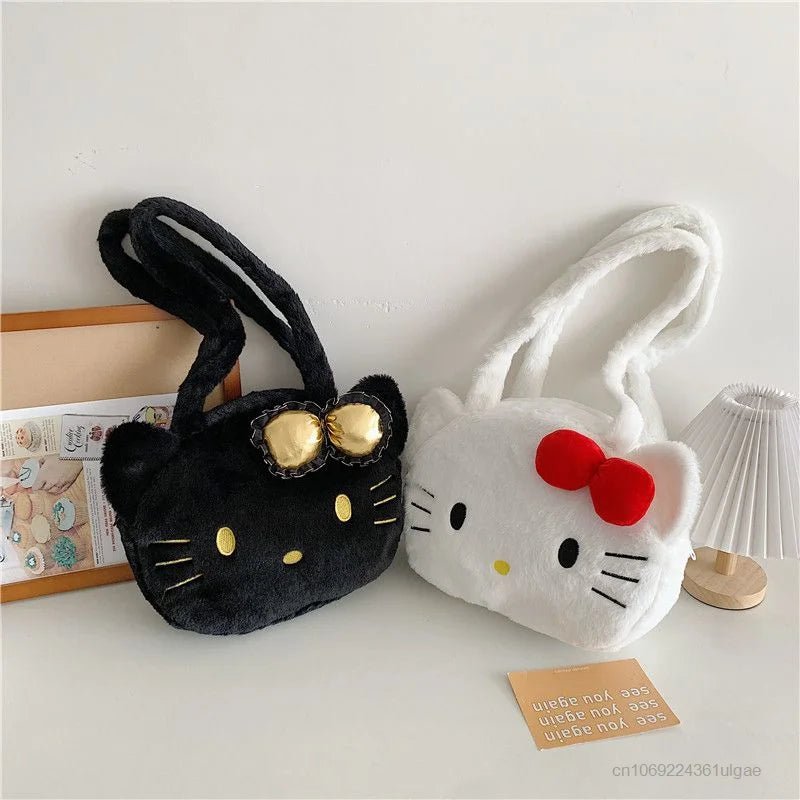 Hello Kitty Black Plush Womens Cute Y2K Shoulder Bag - Taylor K Shop