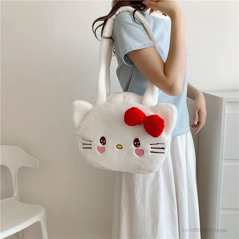 Hello Kitty Black Plush Womens Cute Y2K Shoulder Bag - Taylor K Shop
