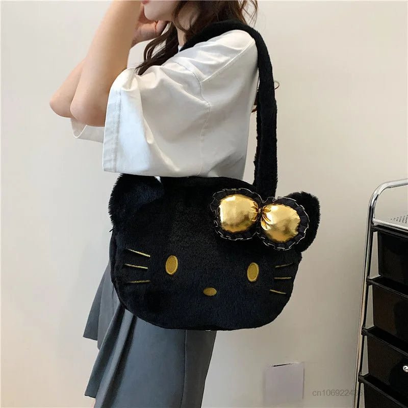 Hello Kitty Black Plush Womens Cute Y2K Shoulder Bag - Taylor K Shop