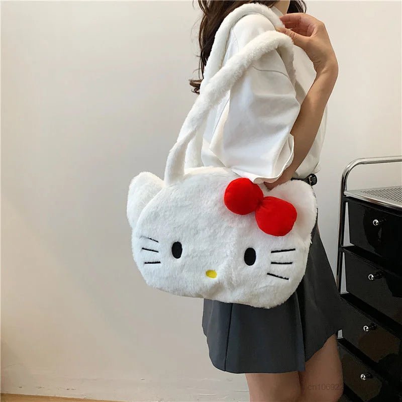 Hello Kitty Black Plush Womens Cute Y2K Shoulder Bag - Taylor K Shop