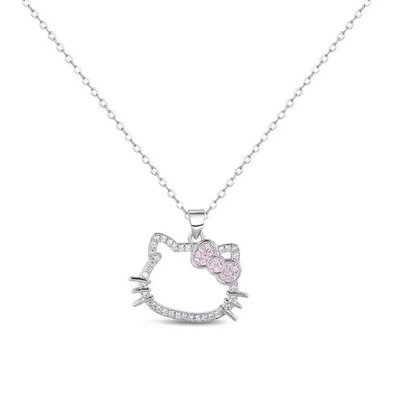 Hello Kitty Elegant Zircon Jewelry Necklace Rings Gift - Taylor K Shop