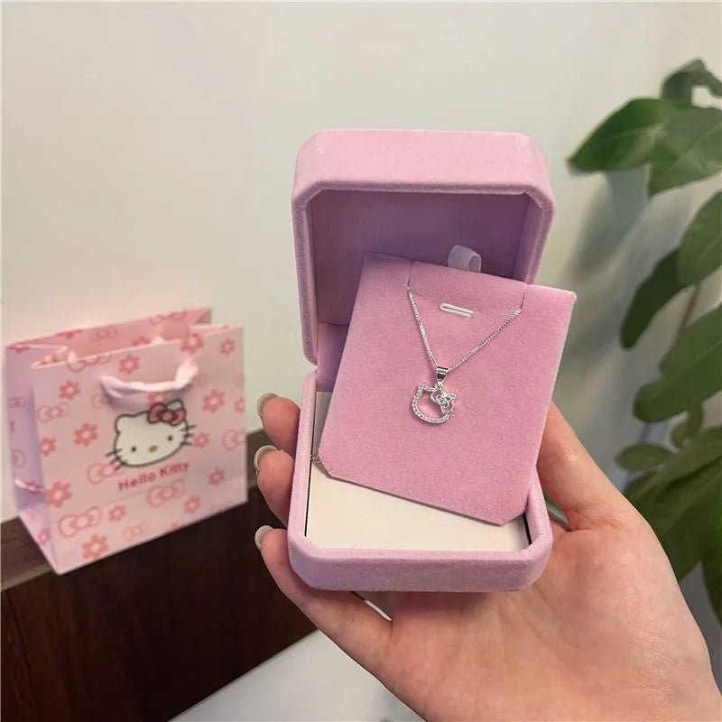 Hello Kitty Pink Crystal Necklace Cute Alloy Charm Gift - Taylor K Shop