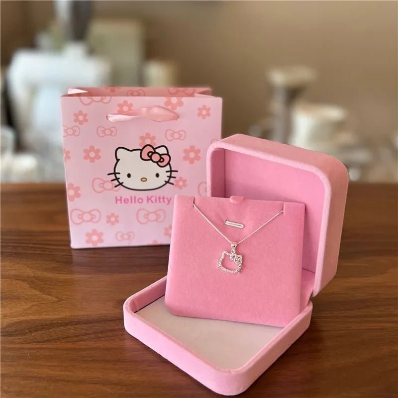 Hello Kitty Pink Crystal Necklace Cute Alloy Charm Gift - Taylor K Shop