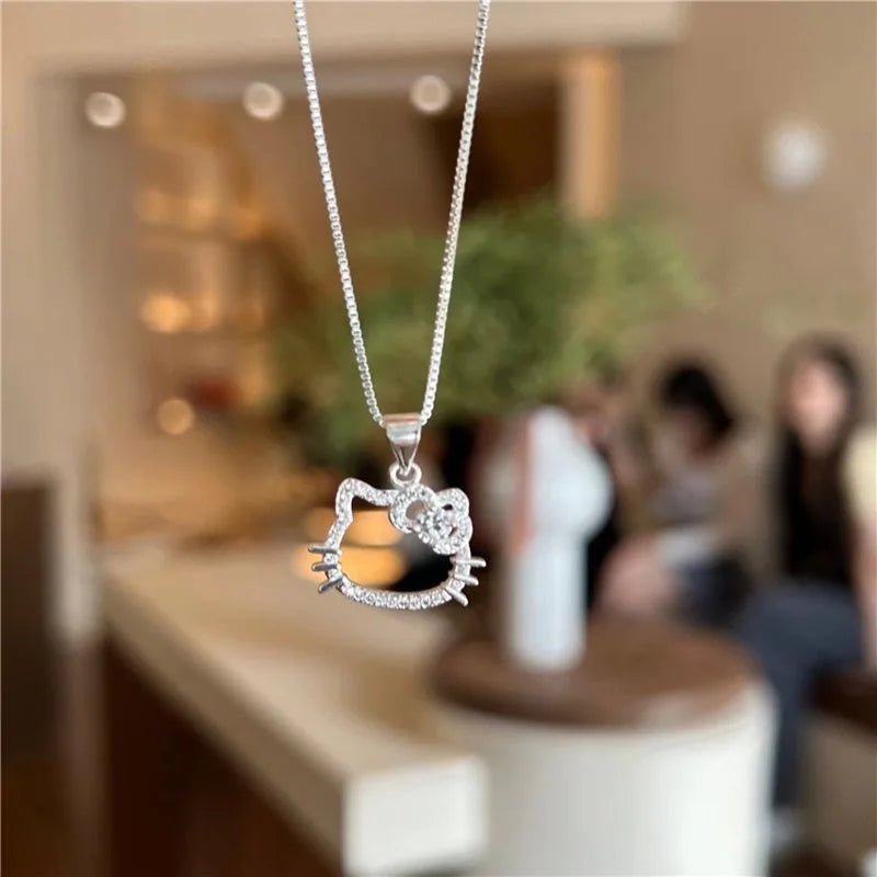 Hello Kitty Pink Crystal Necklace Cute Alloy Charm Gift - Taylor K Shop