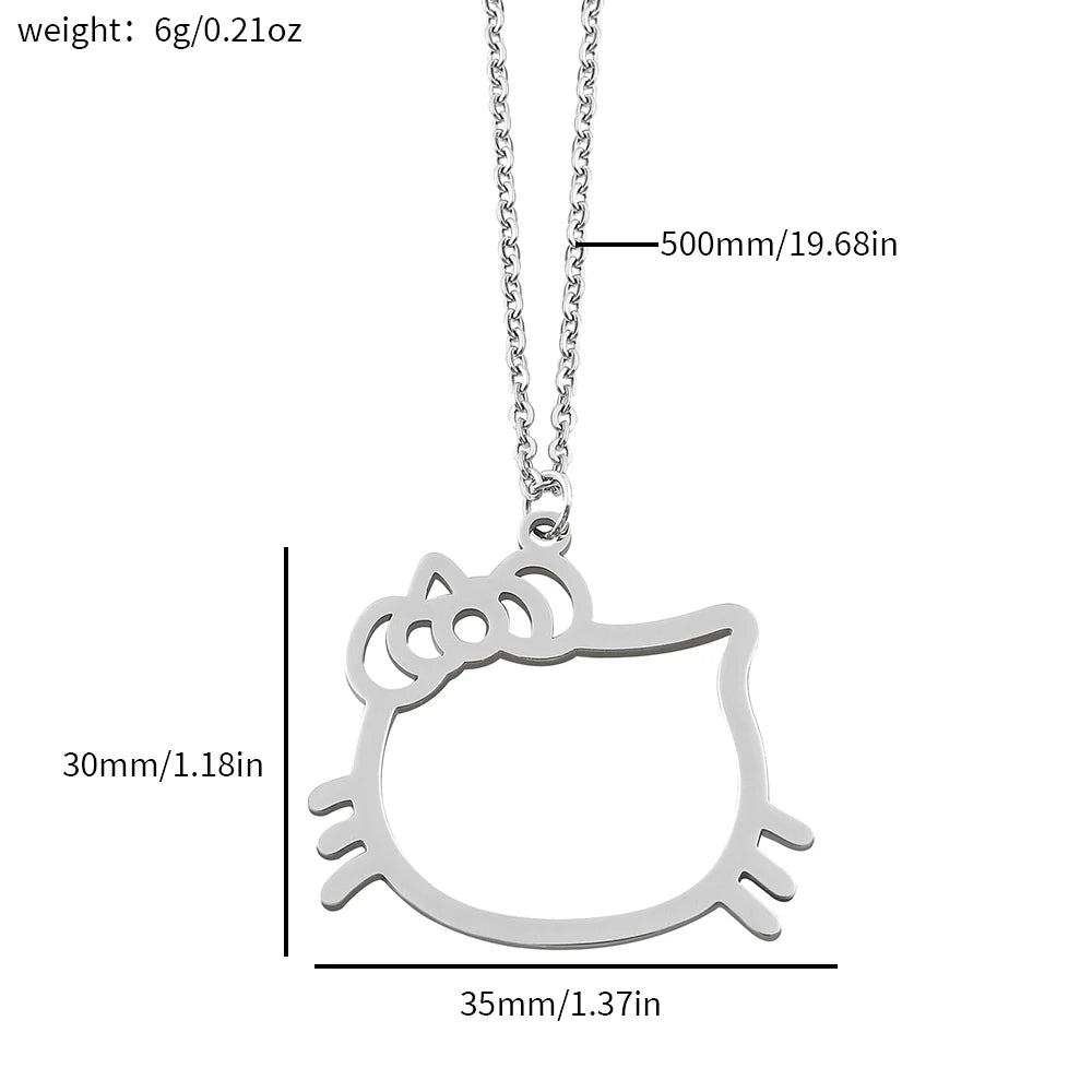Hello Kitty Silver Plated Charm Pendant Necklace - Taylor K Shop