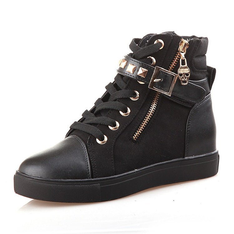 High - top canvas shoes women's flat casual shoes - Taylor K Shop