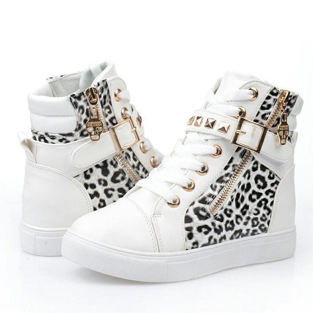 High - top canvas shoes women's flat casual shoes - Taylor K Shop