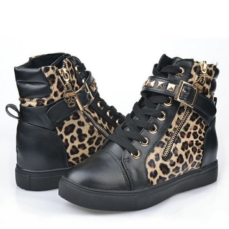 High - top canvas shoes women's flat casual shoes - Taylor K Shop