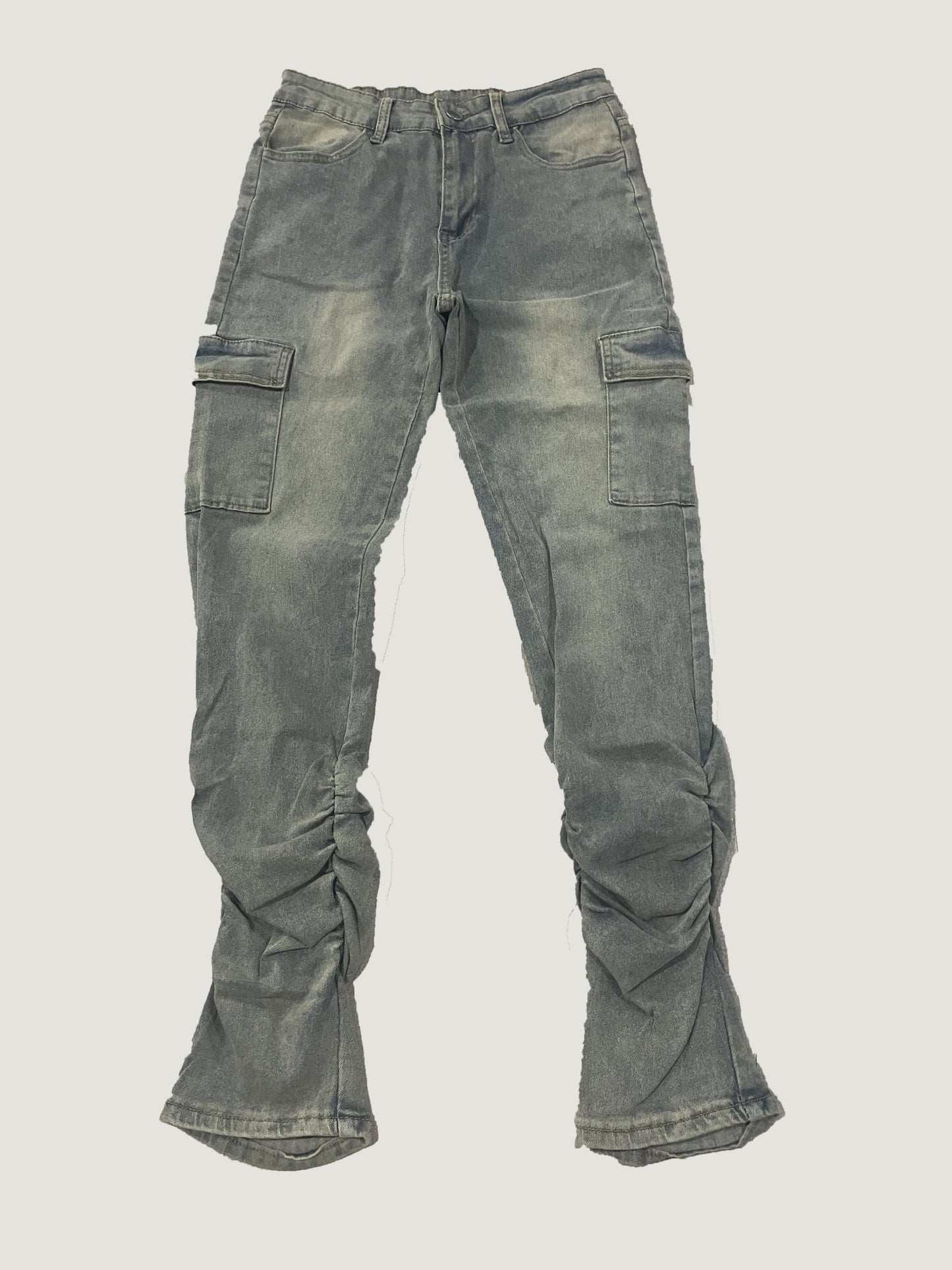 High Waist Solid Cargo Pants Womens Denim Jeans - Taylor K Shop
