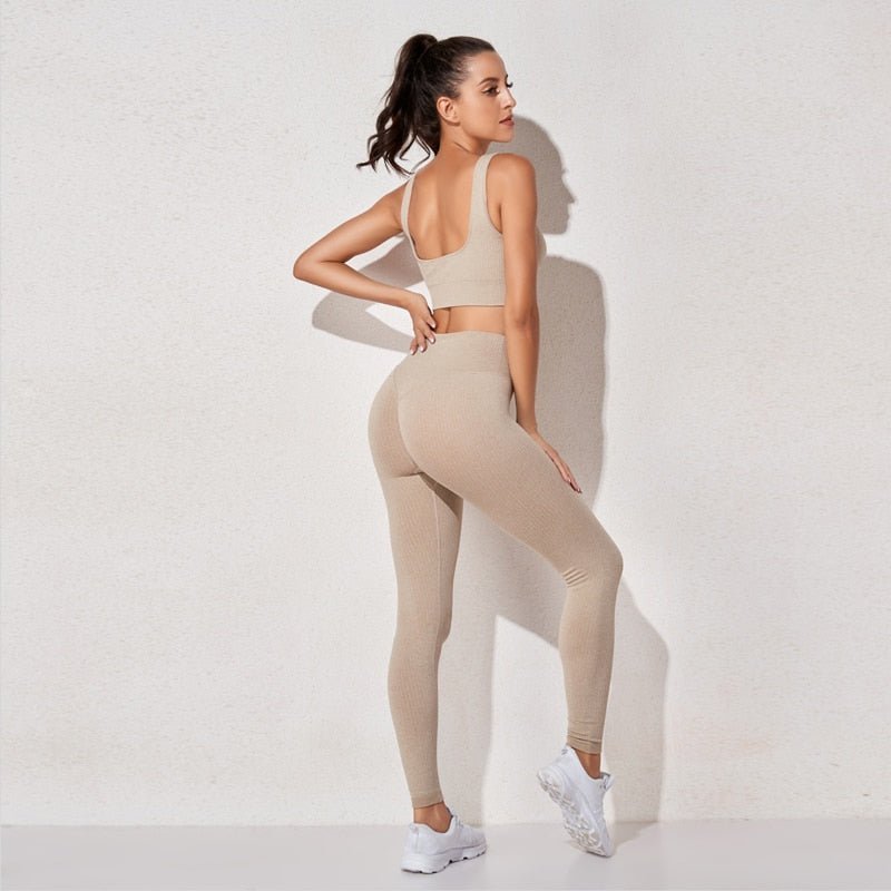 High Waist Sports Bra+ Legging Gym Clothing Seamless Fitness Yoga Suit Stretchy - Taylor K Shop