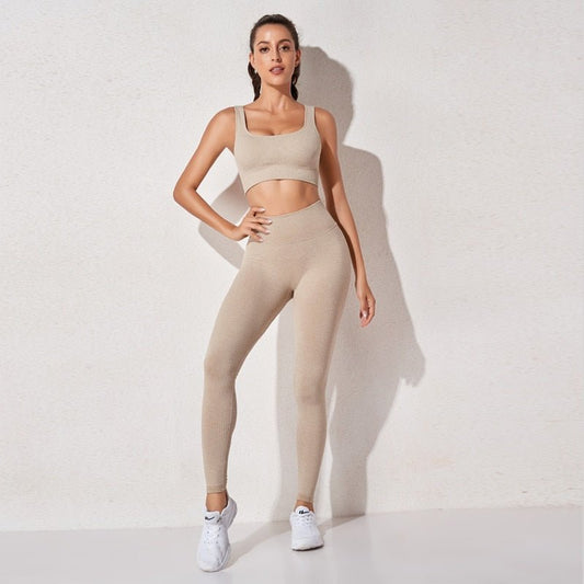 High Waist Sports Bra+ Legging Gym Clothing Seamless Fitness Yoga Suit Stretchy - Taylor K Shop