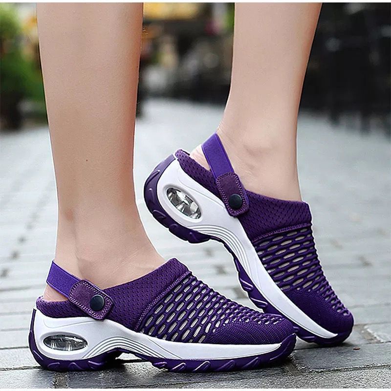 Hollow Out Shoes Mesh Casual Air Cushion Increased Sandals And Slippers - Taylor K Shop